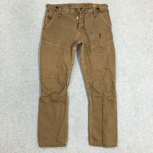 G-Star Raw Duck Canvas Pants Men 32x28 Brown Double Knee Utility Workwear Skater